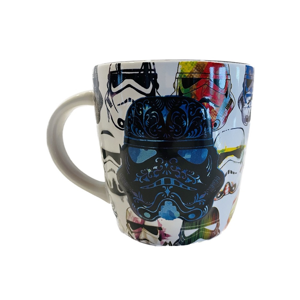 Disney Parks Star Wars Stormtrooper Mug 3D Relief Multi Colored Helmets & Flames